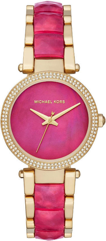 Buy Michael Kors Parker Pink Mother Of Pearl Dial Two Tone Stainless Steel Strap Ladies Watch - Mk6490 in Pakistan