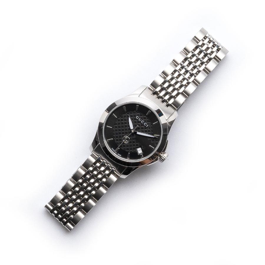 Buy Gucci Women's Swiss Made Quartz Silver Stainless Steel Black Dial 27mm Watch YA1265006 in Pakistan