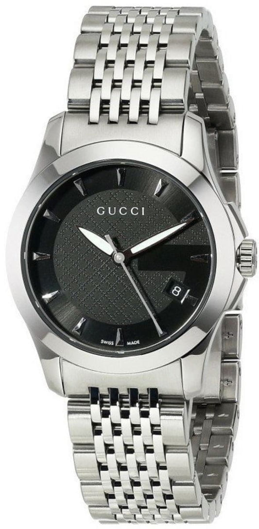 Buy Gucci G Timeless Black Dial Silver Steel Strap Watch for Women - YA126502 in Pakistan