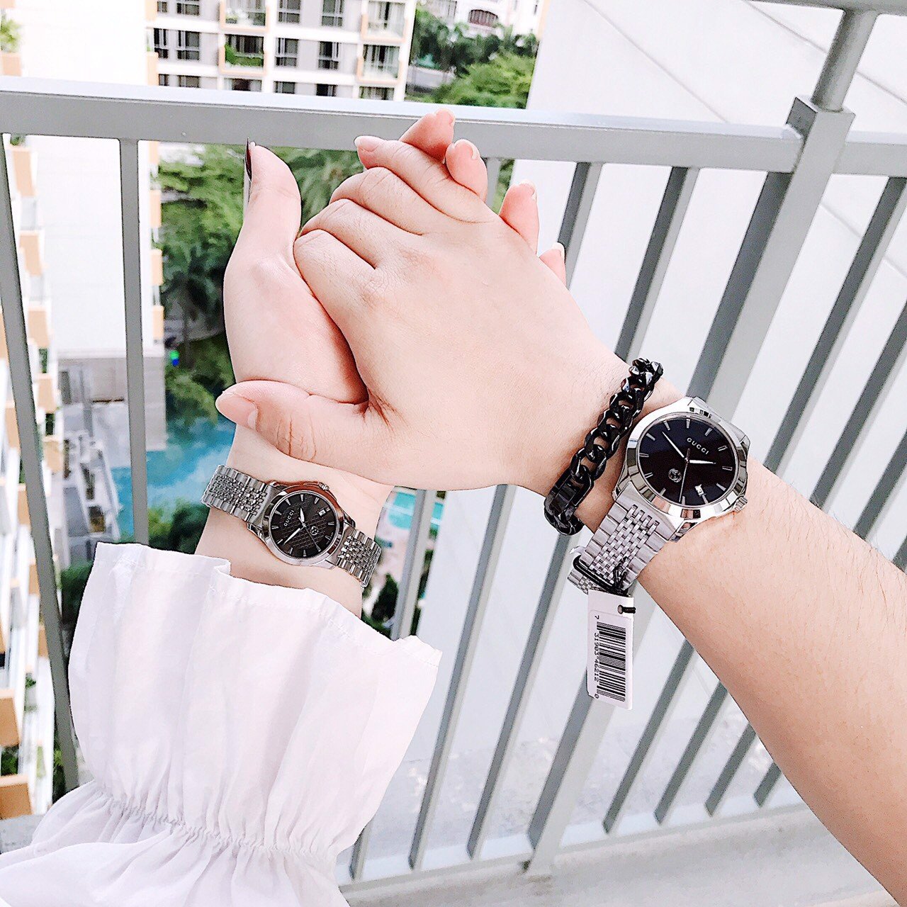 Buy Gucci Women's Swiss Made Quartz Silver Stainless Steel Black Dial 27mm Watch YA1265006 in Pakistan