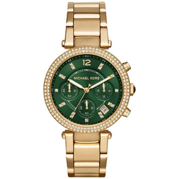 Buy Michael Kors Womens Quartz Chronograph Parker Gold Stainless Steel Green Dial 38mm Watch - Mk6263 in Pakistan
