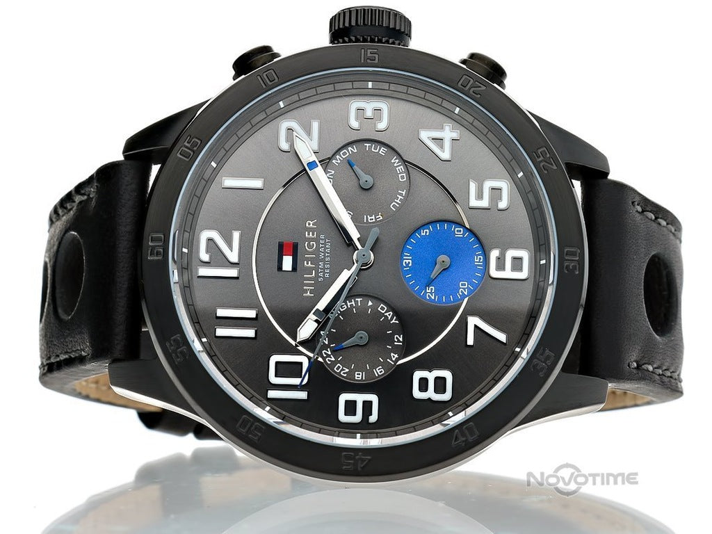 Buy Tommy Hilfiger Quartz Leather Strap Grey Dial 46mm Watch for Men - 1791051 in Pakistan