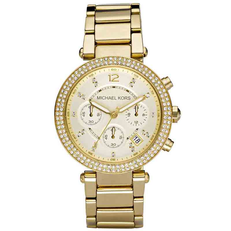 Buy Michael Kors Womens Quartz Chronograph Stainless Steel Gold Dial 33mm Watch - Mk6056 in Pakistan
