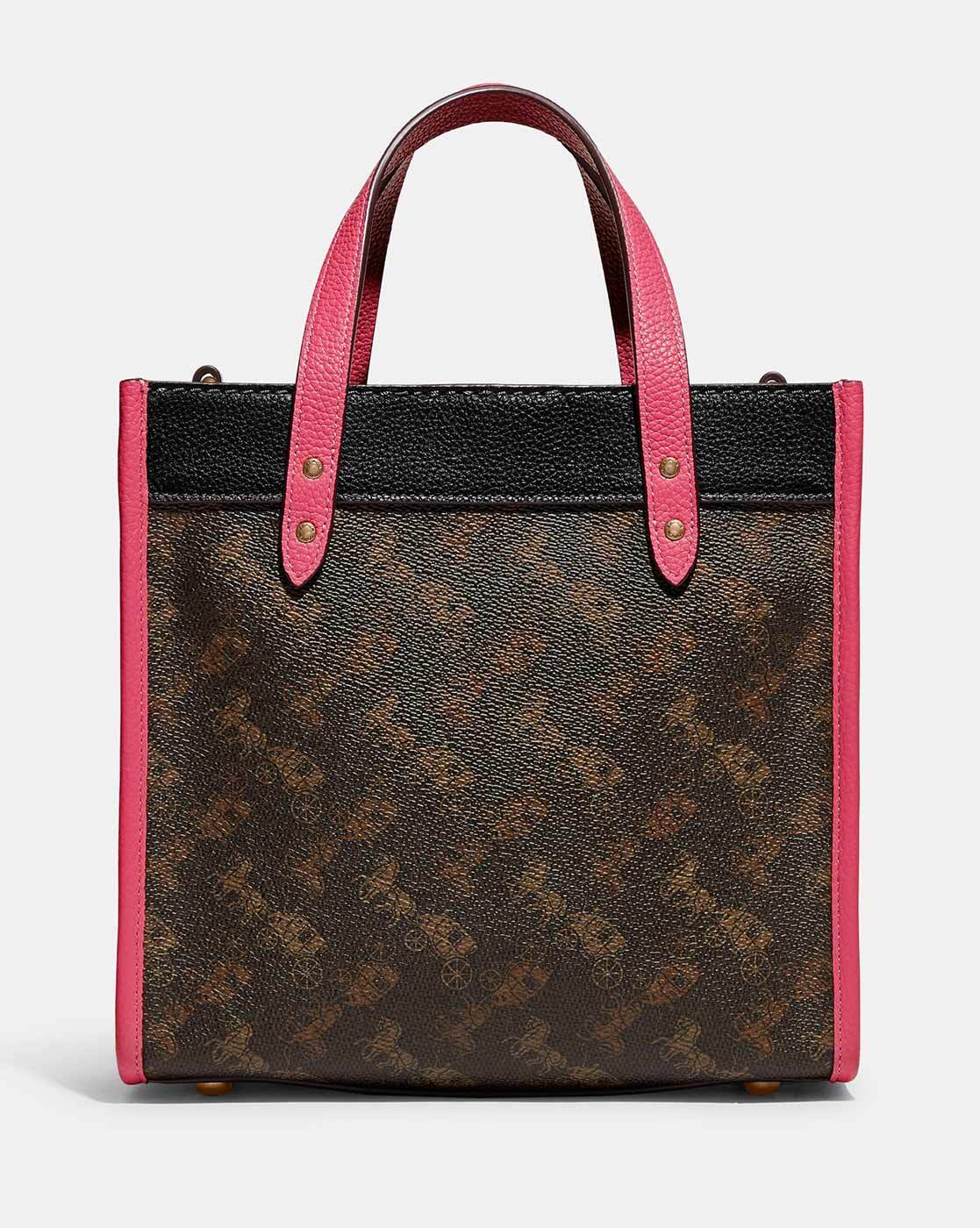 Buy Coach Field Tote In Signature Canvas With Horse And Carriage Print Bag Small - Pink in Pakistan