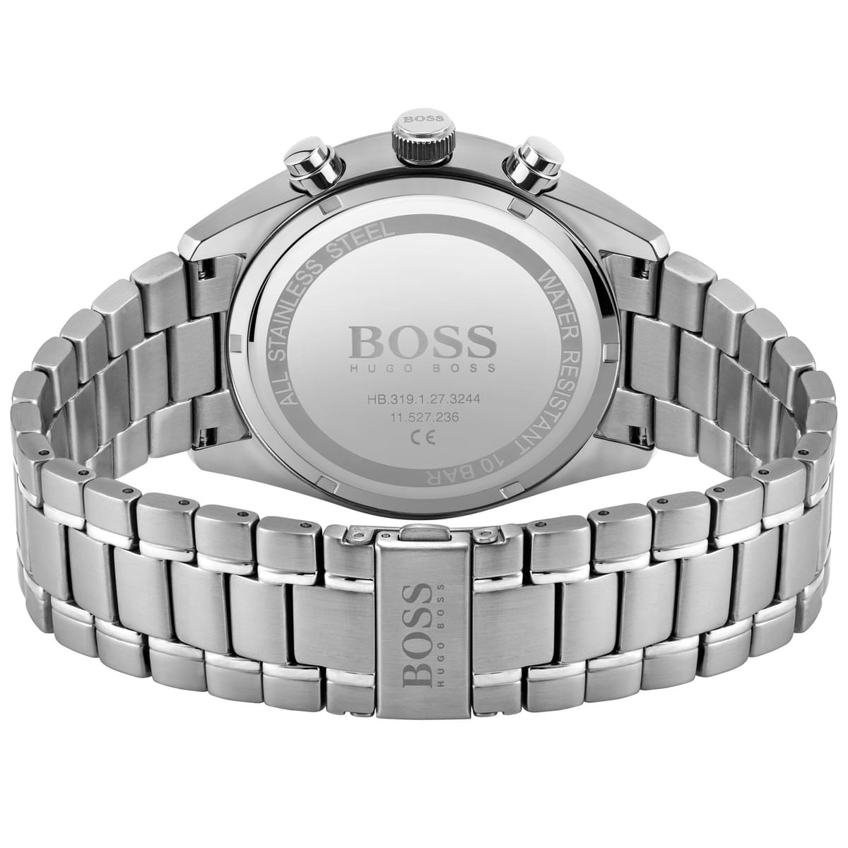 Buy Hugo Boss Mens Chronograph Champion Silver Stainless Steel Blue Dial 44mm Watch - 1513818 in Pakistan