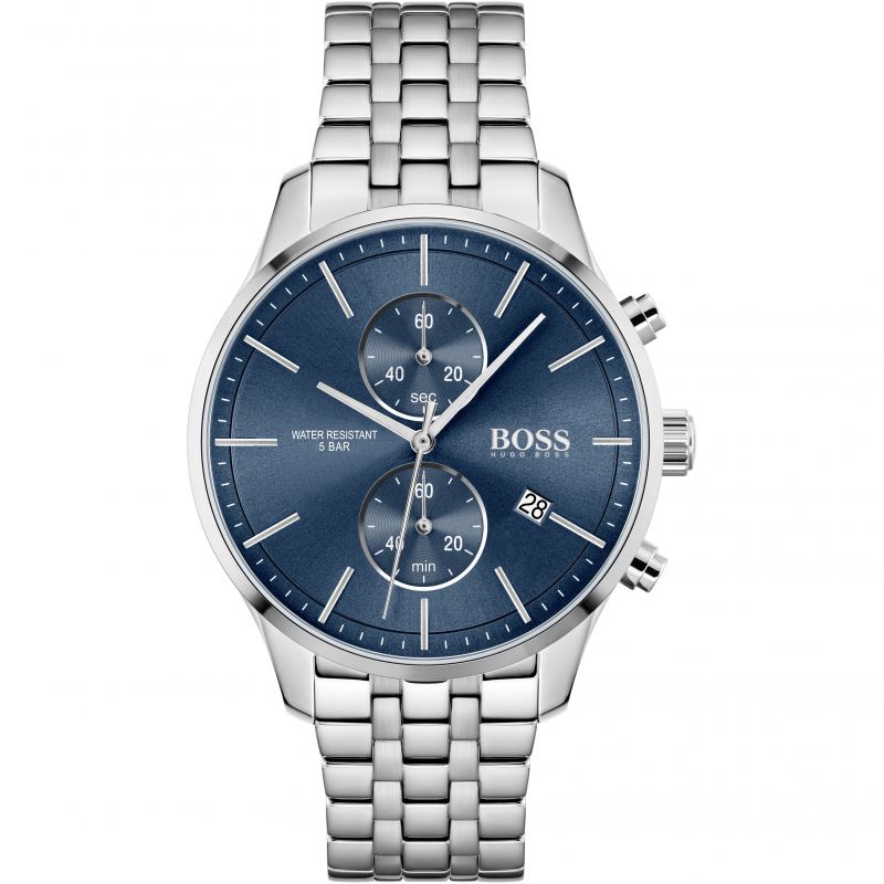 Buy Hugo Boss Mens Silver Stainless Steel Strap Blue Dial 42mm Watch - 1513839 in Pakistan
