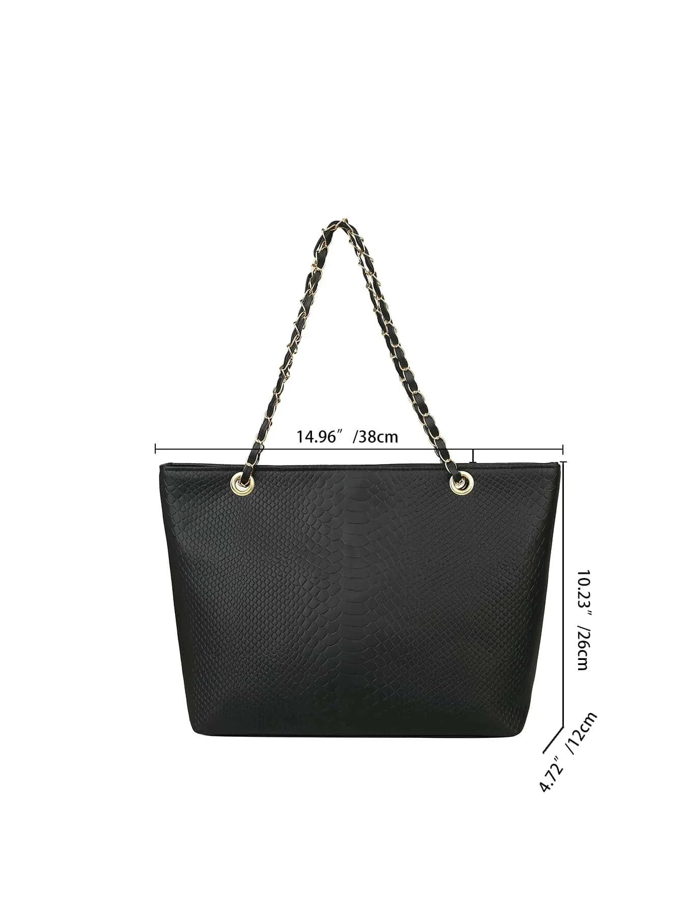 Buy Shein Geometric Embossed Grommet Eyelet Shoulder Tote Bag in Pakistan