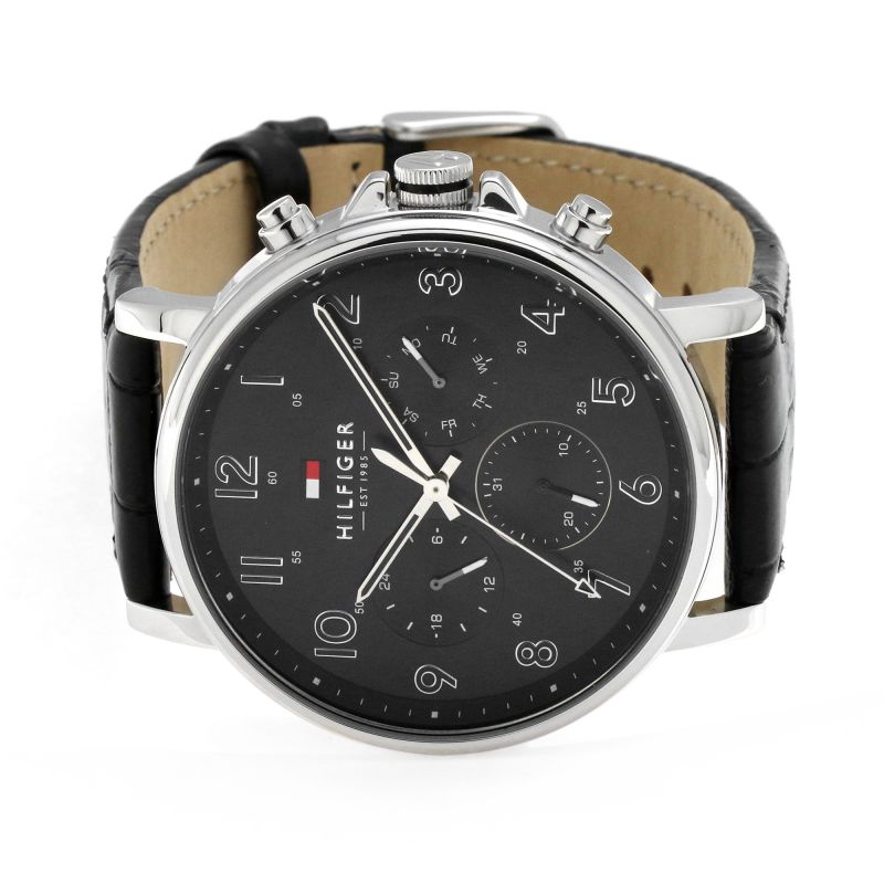 Buy Tommy Hilfiger Quartz Leather Strap Black Dial 46mm Watch for Men - 1710381 in Pakistan