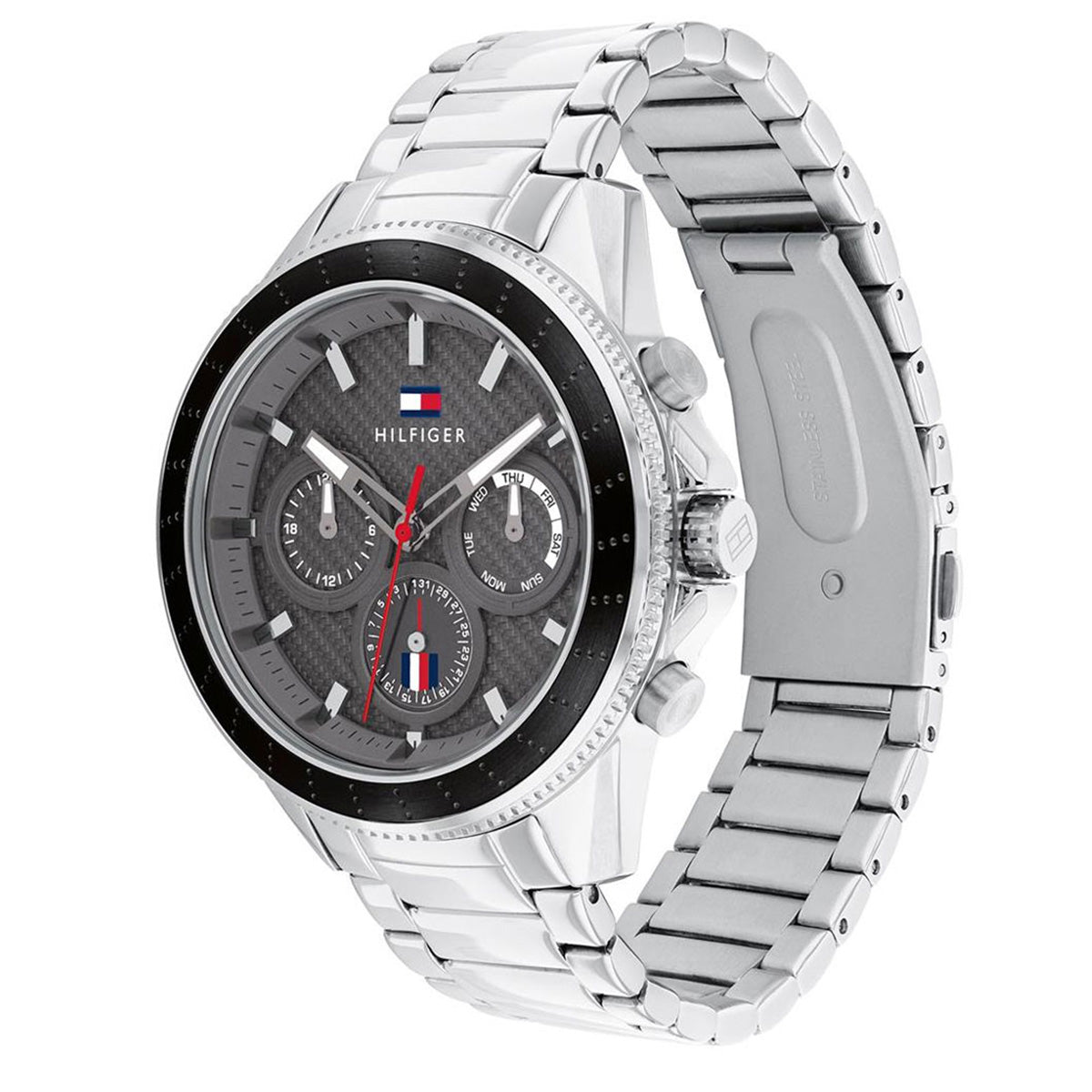 Buy Tommy Hilfiger Mens Quartz Silver Stainless Steel Grey Dial 45mm Watch - 1791857 in Pakistan
