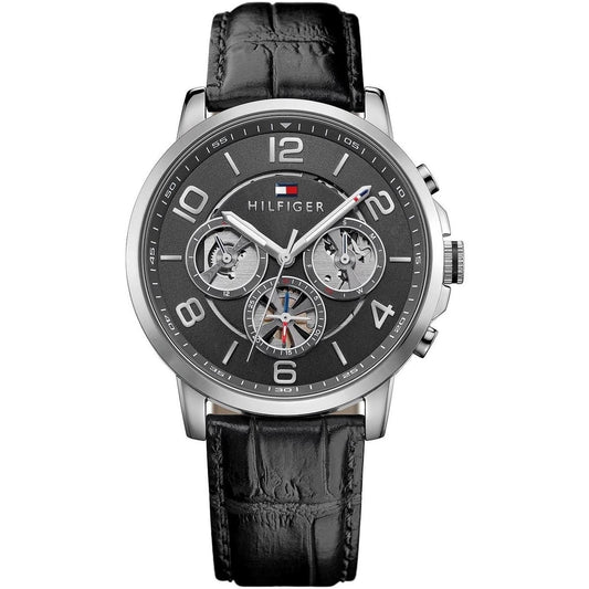 Buy Tommy Hilfiger Mens Quartz Leather Strap Multi Dial Grey Dial 44mm Watch - 1791289 in Pakistan