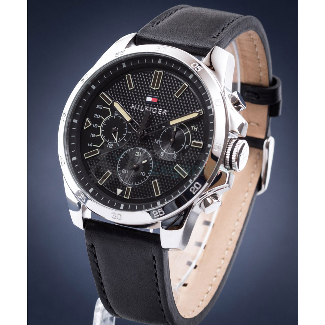 Buy Tommy Hilfiger Quartz Leather Strap Black Dial 46mm Watch for Men - 1791563 in Pakistan