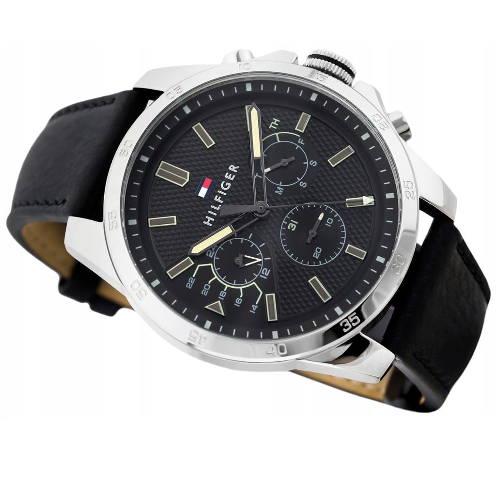 Buy Tommy Hilfiger Quartz Leather Strap Black Dial 46mm Watch for Men - 1791563 in Pakistan