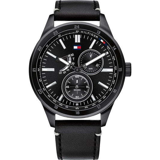 Buy Tommy Hilfiger Quartz Leather Strap Black Dial 44mm Watch for Men - 1791638 in Pakistan