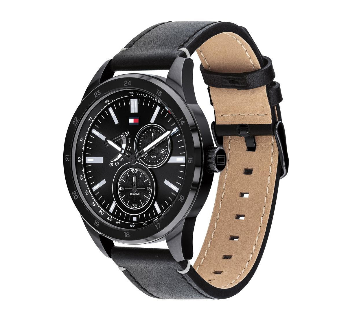 Buy Tommy Hilfiger Quartz Leather Strap Black Dial 44mm Watch for Men - 1791638 in Pakistan