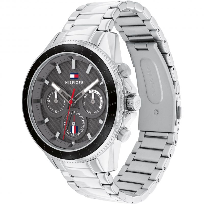 Buy Tommy Hilfiger Mens Quartz Silver Stainless Steel Grey Dial 45mm Watch - 1791857 in Pakistan
