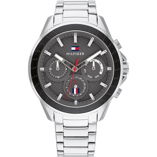 Buy Tommy Hilfiger Mens Quartz Silver Stainless Steel Grey Dial 45mm Watch - 1791857 in Pakistan