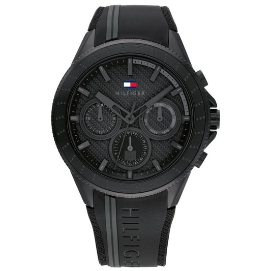 Buy Tommy Hilfiger Mens Quartz Black Silicone Strap Black Dial 47mm Watch - 1791861 in Pakistan