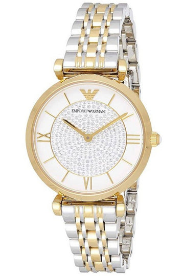 Buy Emporio Armani Women's Analog Two Tone Stainless Steel White Dial 32mm Watch AR8031 in Pakistan