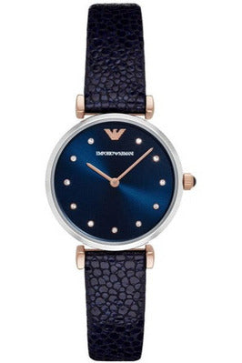Buy Emporio Armani Women’s Quartz Leather Strap Blue Dial 33mm Watch AR1989 in Pakistan