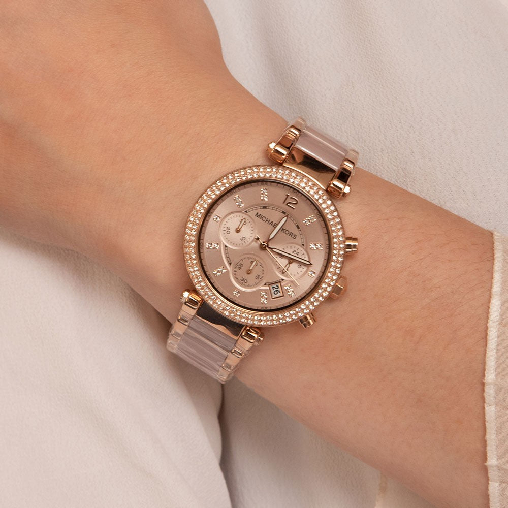 Buy Michael Kors Womens Quartz Parker Stainless Steel Rose Gold Dial 39mm Watch - Mk5896 in Pakistan