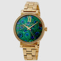 Buy Michael Kors Women’s Quartz Gold Stainless Steel Blue Peacock Motif Dial 36mm Watch - MK3946 in Pakistan