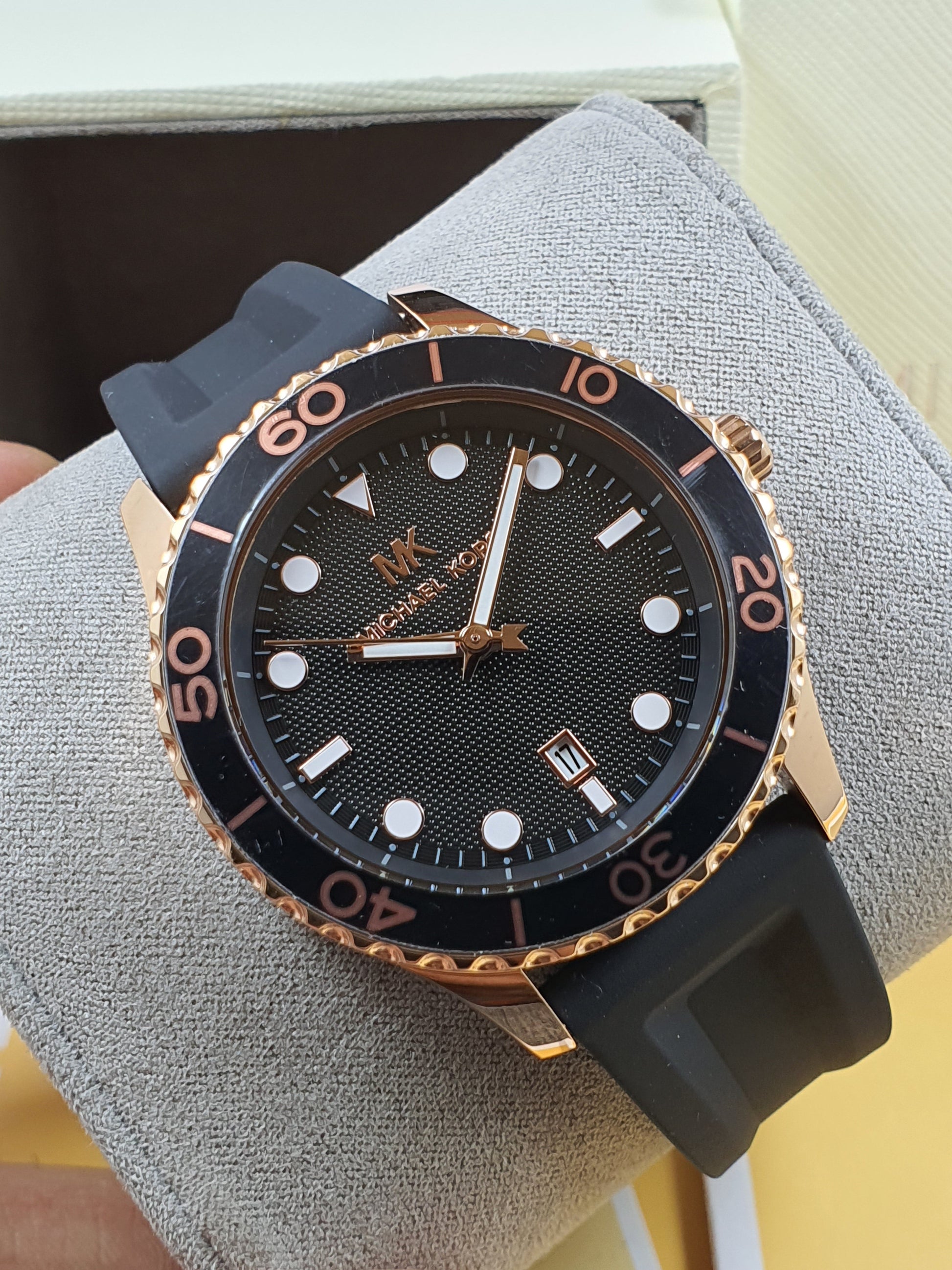 Buy Michael Kors Womens Quartz Runway Silicone Strap Black Dial 40mm Watch - Mk6852 in Pakistan