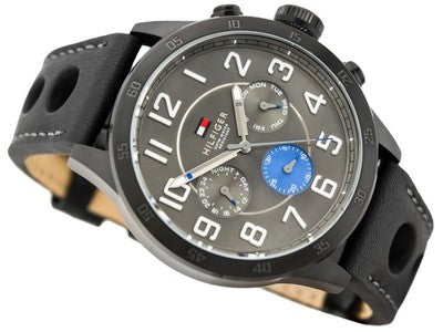 Buy Tommy Hilfiger Quartz Leather Strap Grey Dial 46mm Watch for Men - 1791051 in Pakistan