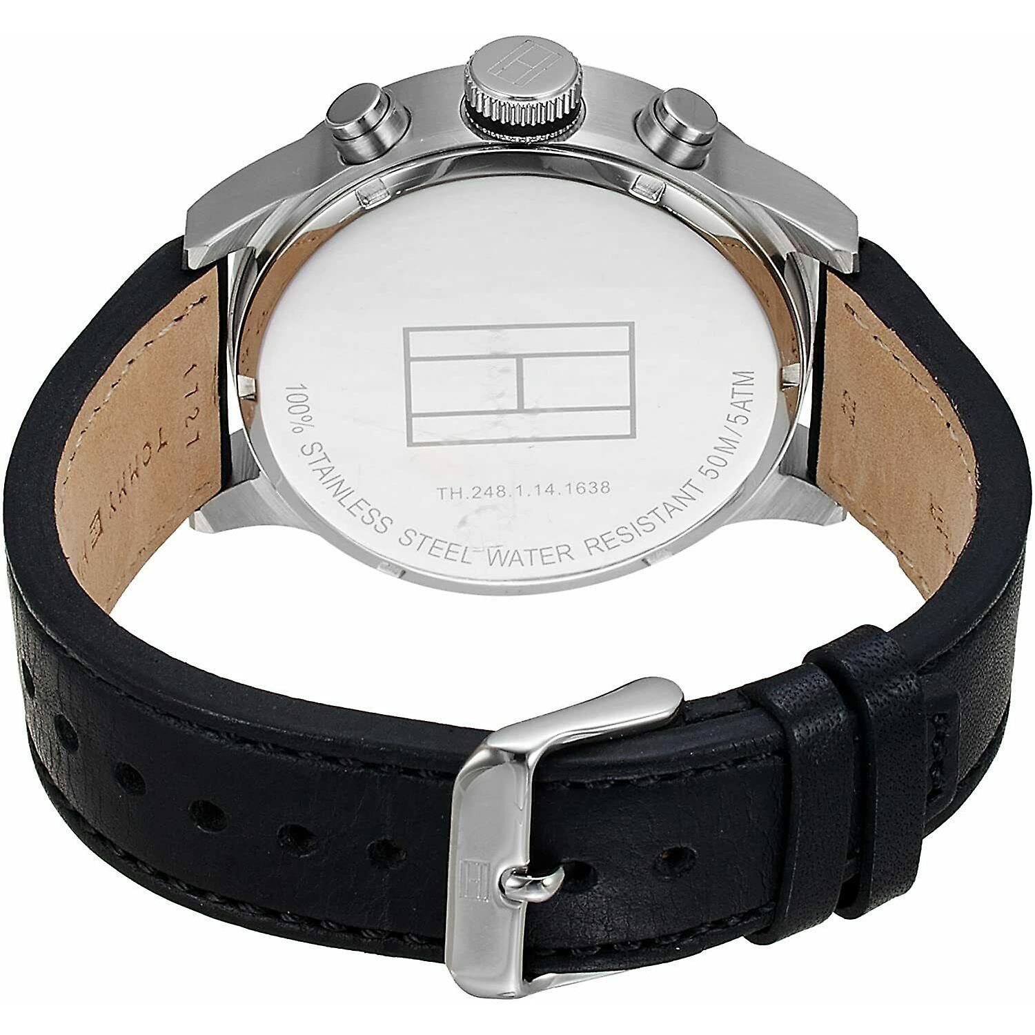 Buy Tommy Hilfiger Quartz Leather Strap Black Dial 46mm Watch for Men - 1791050 in Pakistan