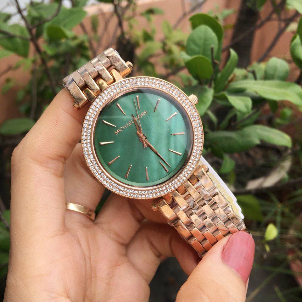 Buy Michael Kors Ladies Watch Green Dial Rose Gold Stainless Steel - MK3552 in Pakistan