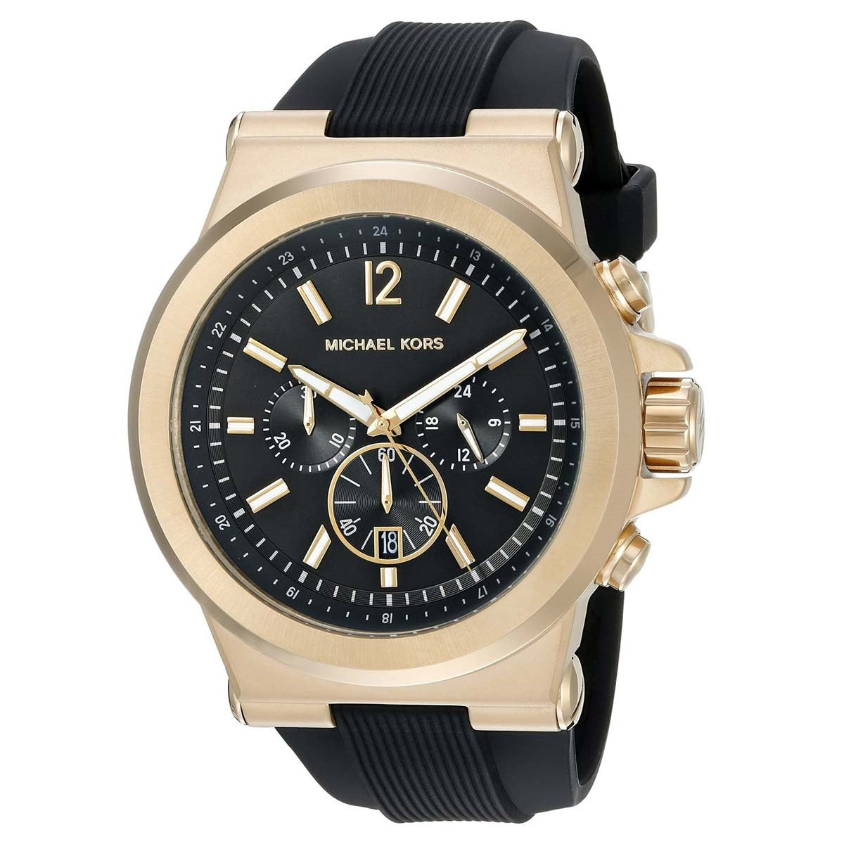 Buy Michael Kors Men’s Chronograph Silicone Strap Black Dial 45mm Watch - MK8184 in Pakistan