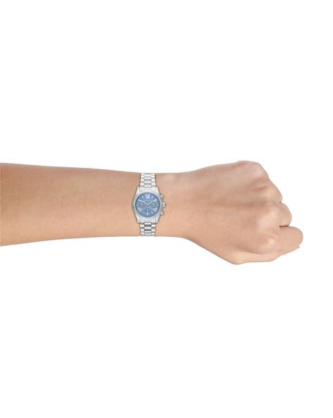 Buy Michael Kors Womens Quartz Lexington Silver Stainless Steel Blue Dial 38mm Watch - Mk7215 in Pakistan