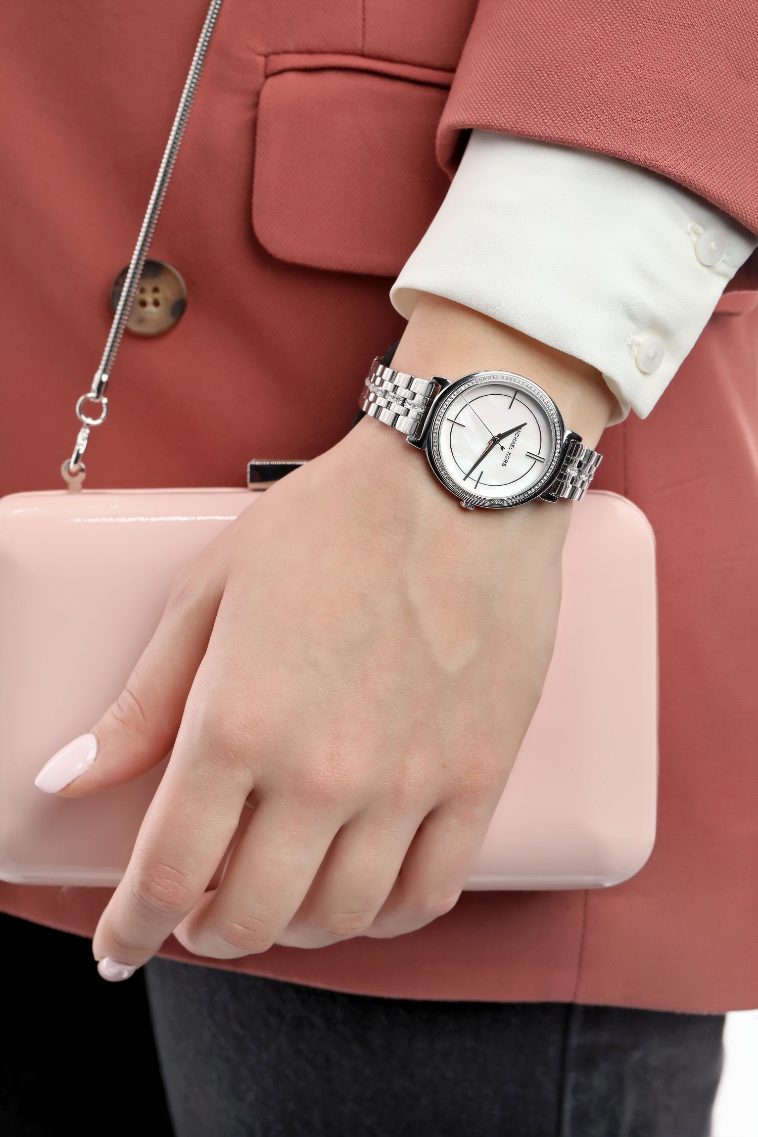 Buy Michael Kors Quartz Stainless Steel Mother Of Pearl Dial 33mm Watch for Women - Mk3641 in Pakistan