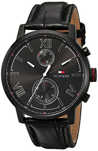 Buy Tommy Hilfiger Quartz Leather Strap Black Dial 44mm Watch for Men - 1791310 in Pakistan