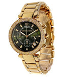Buy Michael Kors Womens Quartz Chronograph Parker Gold Stainless Steel Green Dial 38mm Watch - Mk6263 in Pakistan