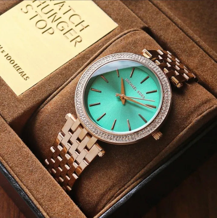 Buy Michael Kors Ladies Watch Green Dial Rose Gold Stainless Steel - MK3552 in Pakistan