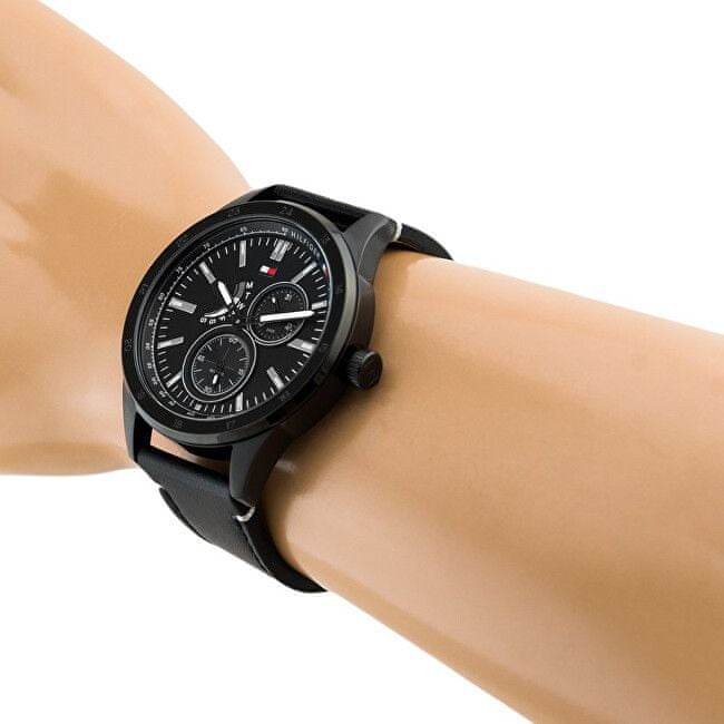 Buy Tommy Hilfiger Quartz Leather Strap Black Dial 44mm Watch for Men - 1791638 in Pakistan