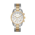 Buy Michael Kors Womens Quartz Chronograph Ritz Two Tone Stainless Steel White Dial 37mm Watch - Mk6474 in Pakistan