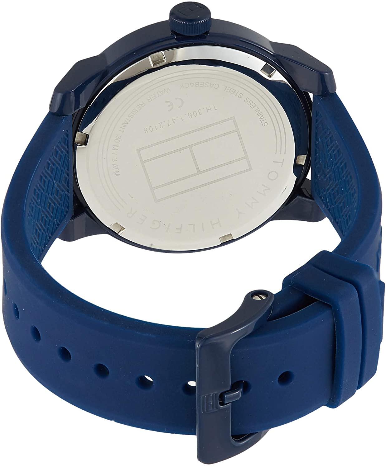 Buy Tommy Hilfiger Mens Quartz Silicone Strap Blue Dial 46mm Watch - 1791761 in Pakistan