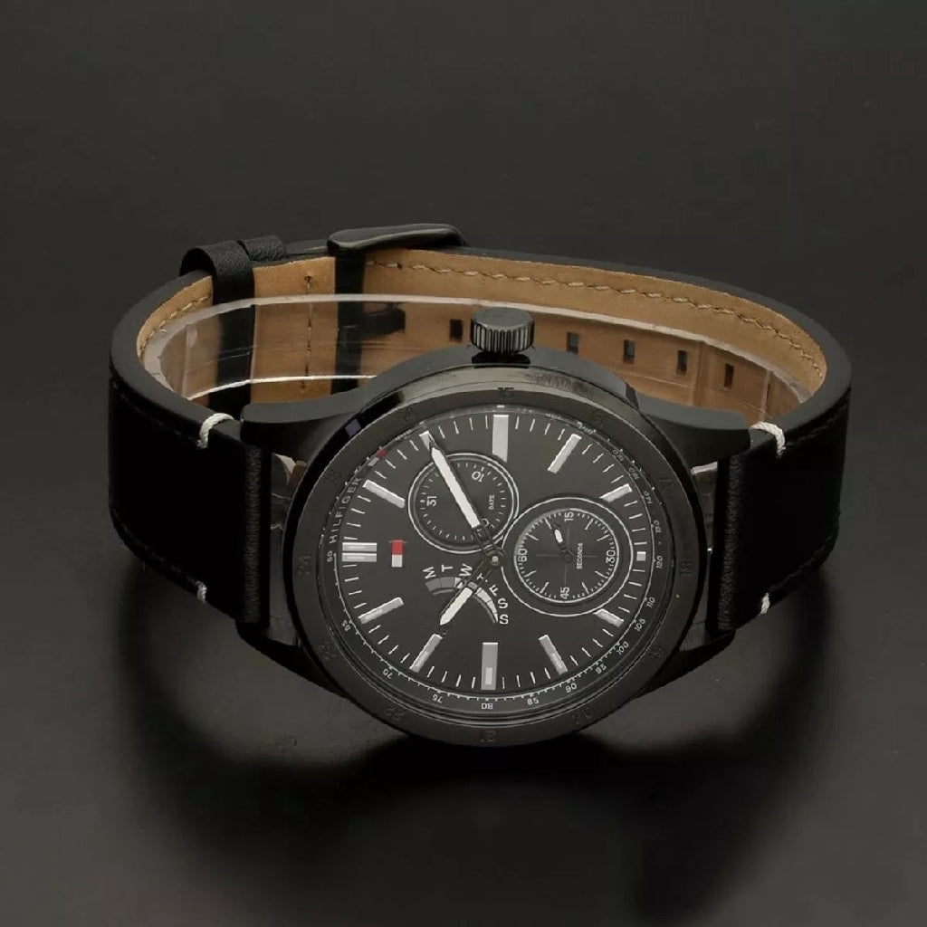 Buy Tommy Hilfiger Quartz Leather Strap Black Dial 44mm Watch for Men - 1791638 in Pakistan