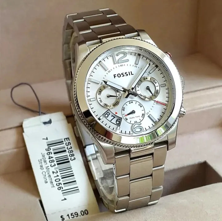Buy Fossil Women's Quartz Silver Stainless Steel Silver Dial 40mm Watch ES3883 in Pakistan