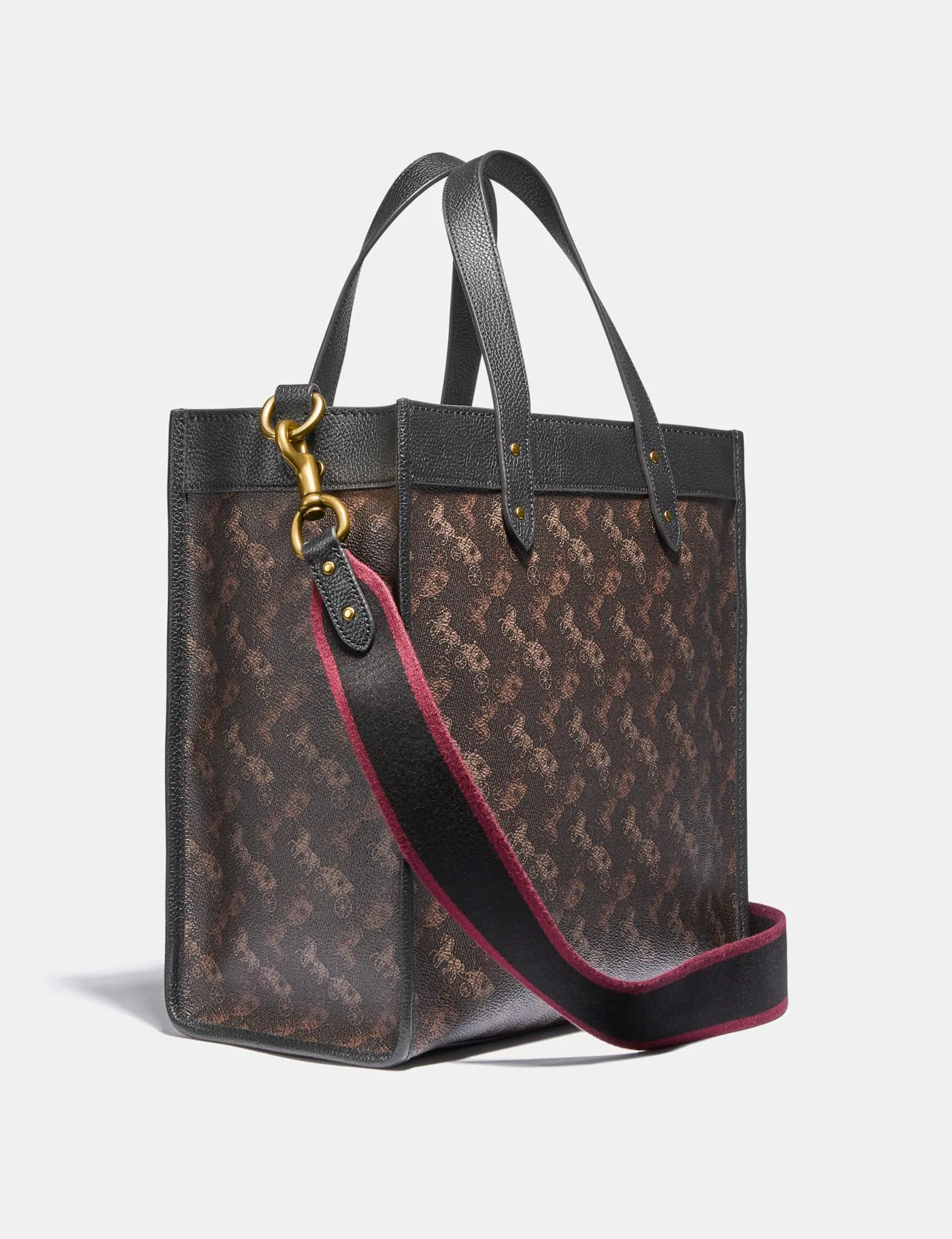 Buy Coach Field Tote In Signature Canvas With Horse And Carriage Print Bag Large - Truffle Black in Pakistan