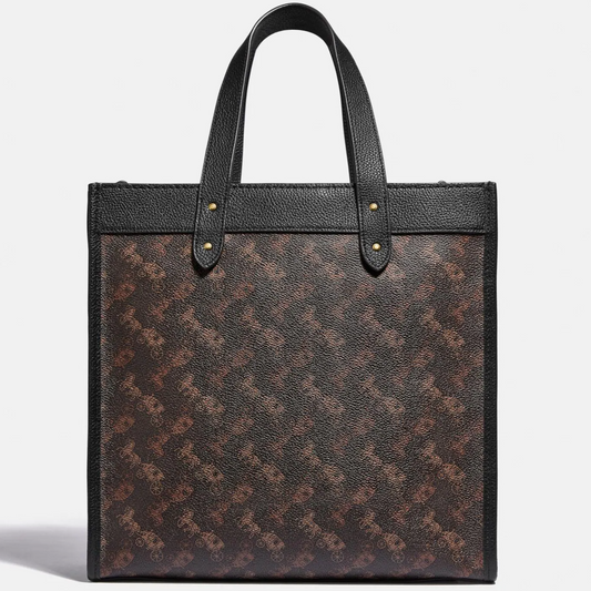 Buy Coach Field Tote In Signature Canvas With Horse And Carriage Print Bag Large - Truffle Black in Pakistan