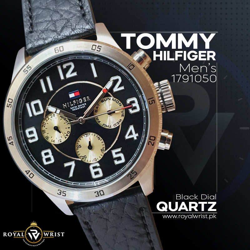 Buy Tommy Hilfiger Quartz Leather Strap Black Dial 46mm Watch for Men - 1791050 in Pakistan