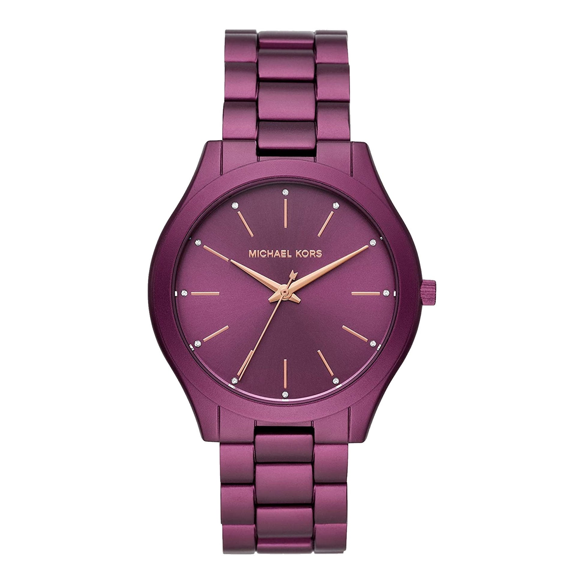 Buy Michael Kors Womens Quartz Runway Stainless Steel Purple Dial 42mm Watch - Mk4507 in Pakistan