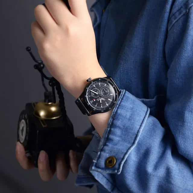 Buy Tommy Hilfiger Quartz Leather Strap Black Dial 44mm Watch for Men - 1791638 in Pakistan