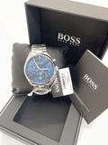 Buy Hugo Boss Mens Chronograph Champion Silver Stainless Steel Blue Dial 44mm Watch - 1513818 in Pakistan