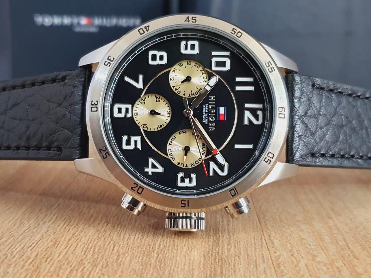 Buy Tommy Hilfiger Quartz Leather Strap Black Dial 46mm Watch for Men - 1791050 in Pakistan