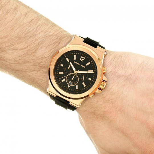 Buy Michael Kors Men’s Chronograph Silicone Strap Black Dial 45mm Watch - MK8184 in Pakistan