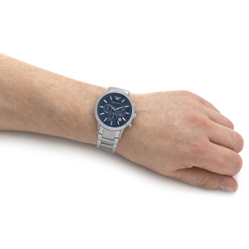 Buy Emporio Armani Men's Chronograph Quartz Stainless Steel Blue Dial 41mm Watch AR2448 in Pakistan