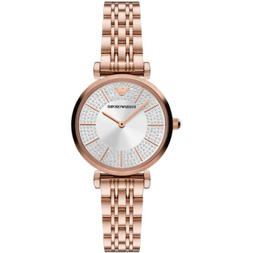 Buy Emporio Armani Women's Quartz Rose Gold Stainless Steel Silver Dial 32mm Watch AR11446 in Pakistan